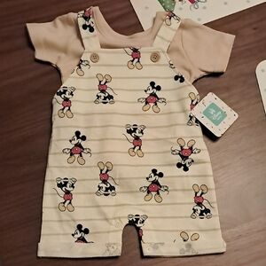 Mickey Mouse Kids Overalls - Cream
